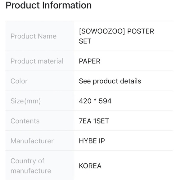 BTS [SOWOOZOO] POSTER SET - BRAND NEW IN TUBE - Picture 9 of 10